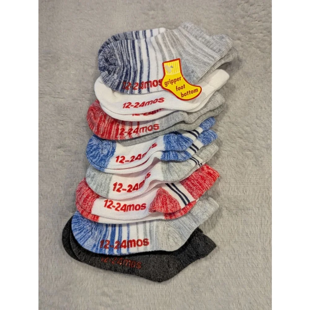 Baby Hanes Socks & Tights One Size 8 pr Multi-color Gripper Bottom